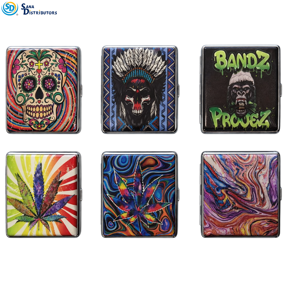 Metal Cigarette Case Ass.design 8" x 5.5"x 4" ($35.88 for 12 Pcs)