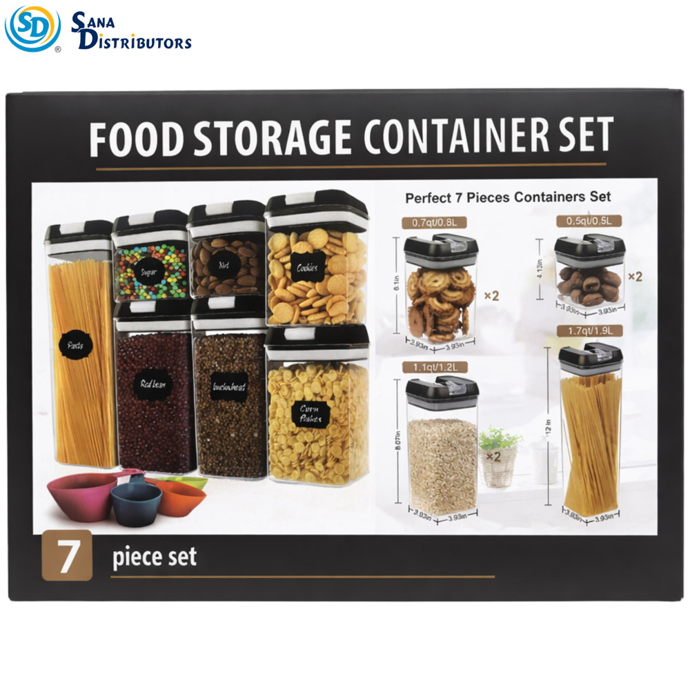Plastic Food Storage Container 7pcs 16"x12"