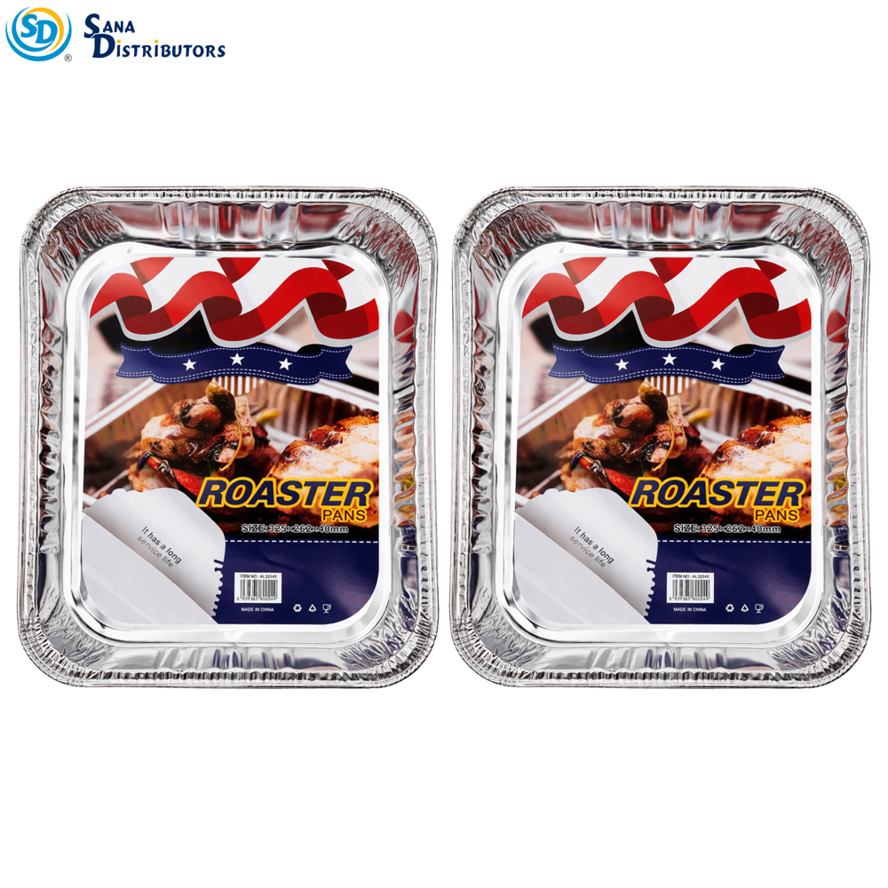 Aluminum Foil Roaster Pans 2pcs [13"" x 10.5" x 2"] ($0.62 per Pc)