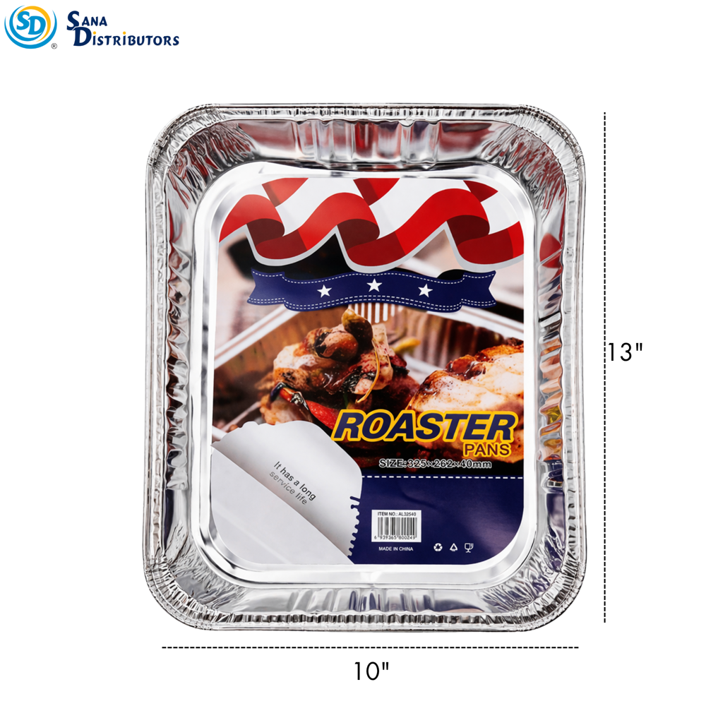 Aluminum Foil Roaster Pans 2pcs [13"" x 10.5" x 2"] ($0.62 per Pc)