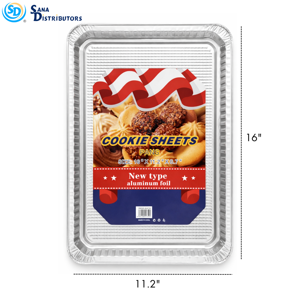 Aluminum Cookie Sheet Tray 2pcs 16"x11.2"x0.7" ($0.49 per Pc)