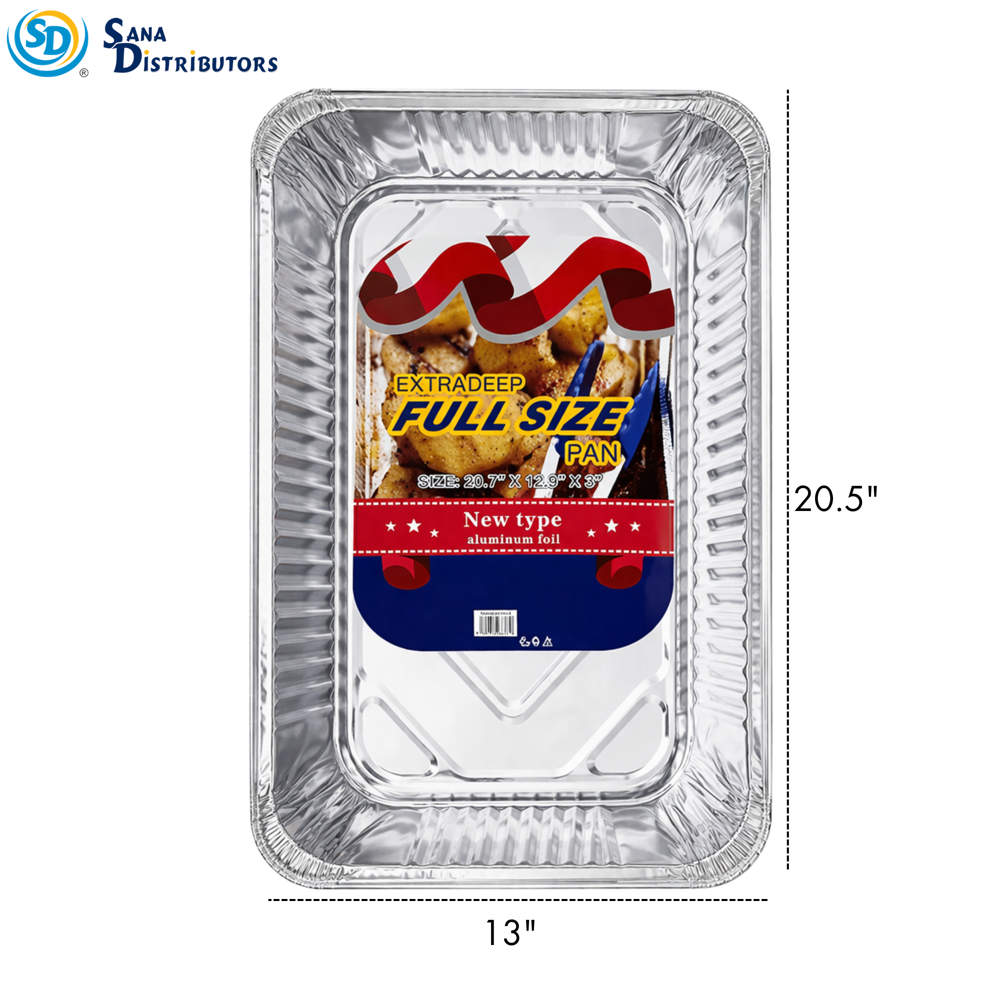 Aluminum Foil Extra Deep Full-size Pan [20.5" x 13" x 3"]