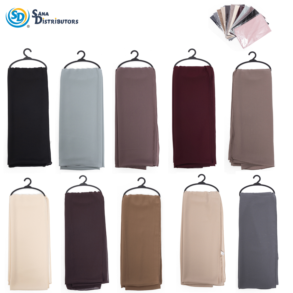 Hijab 12pcs Ass.colors 13"x19"($59.88 for 12 Pcs