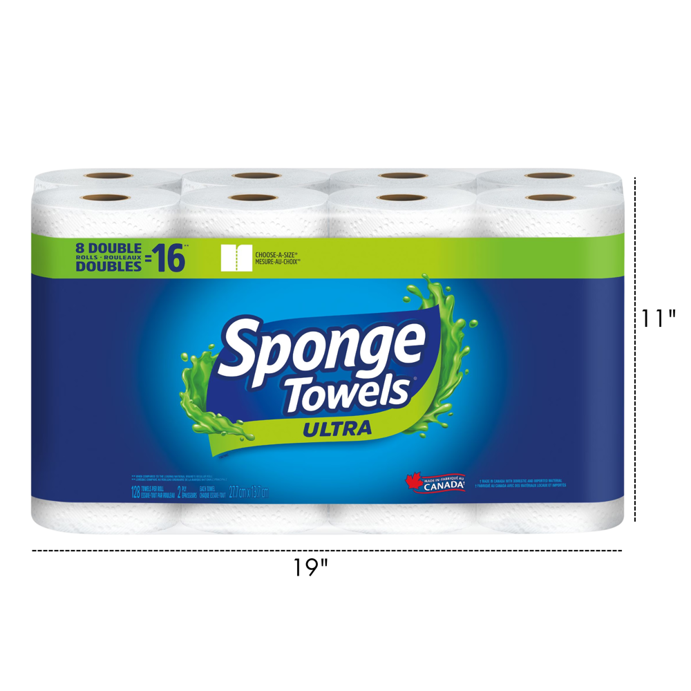 Sponge Towels Ultra 2ply 8 =16 Rolls