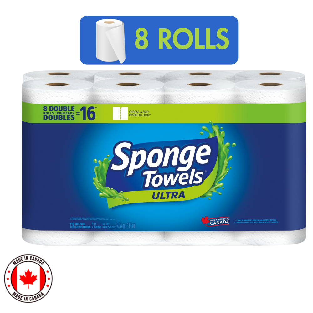 Sponge Towels Ultra 2ply 8 =16 Rolls