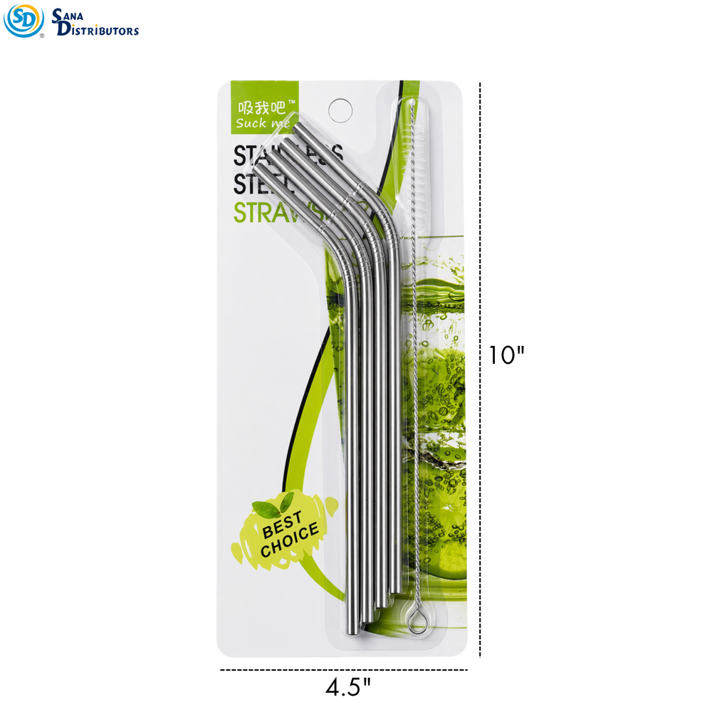 Stainless Steel Straws 4pcs+1brush