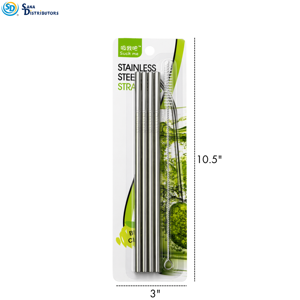 Stainless Steel Straws 4pcs+1brush