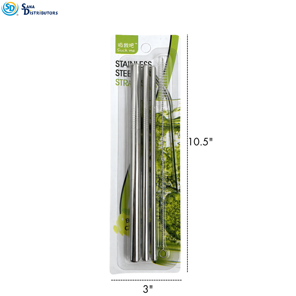 Stainless Steel Straws 3pcs+1brush