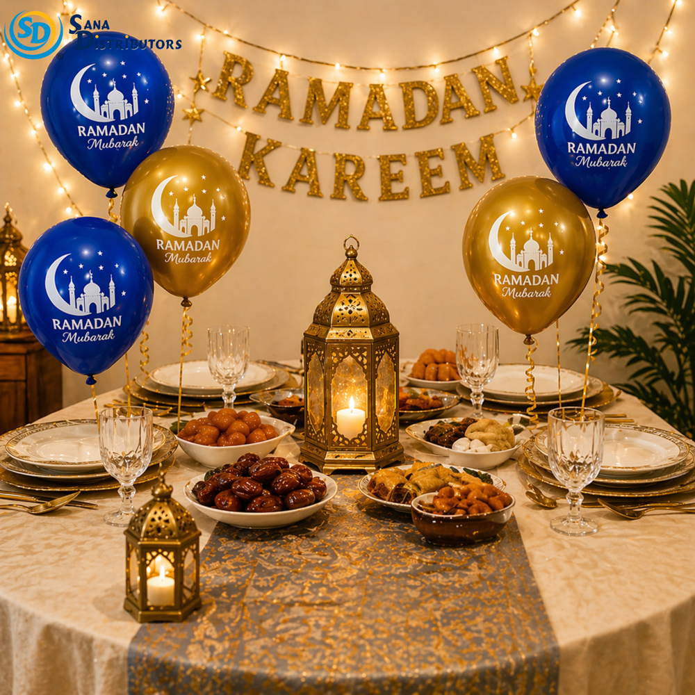 Ramadan Mubarak Balloon 10pcs Assorted