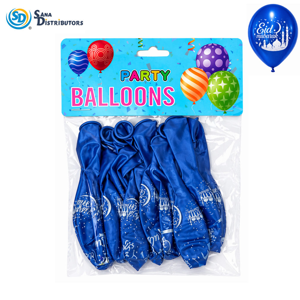 Eid Mubarak Balloons 10pcs Ass
