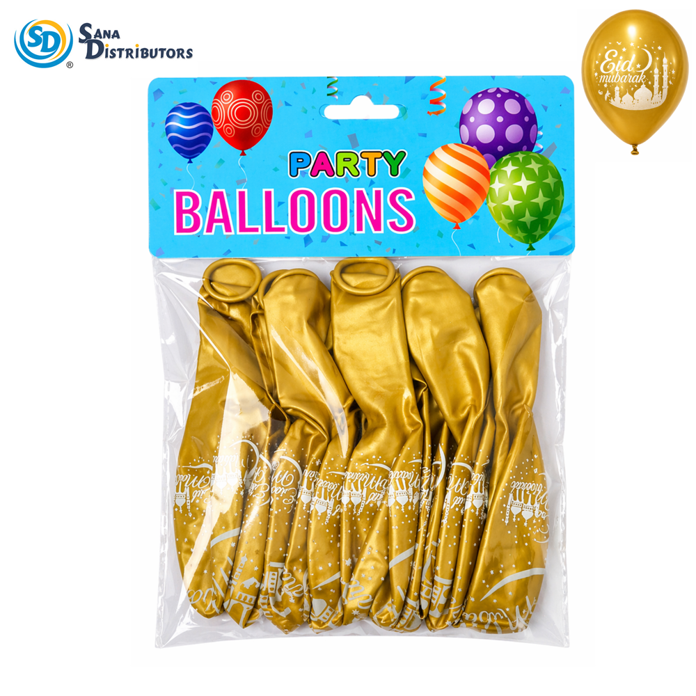 Eid Mubarak Balloons 10pcs Ass