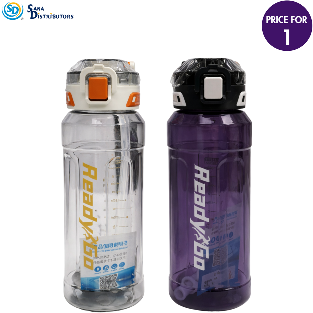 Plastic Water Bottle 1000 mL 9.5" Ass.colors