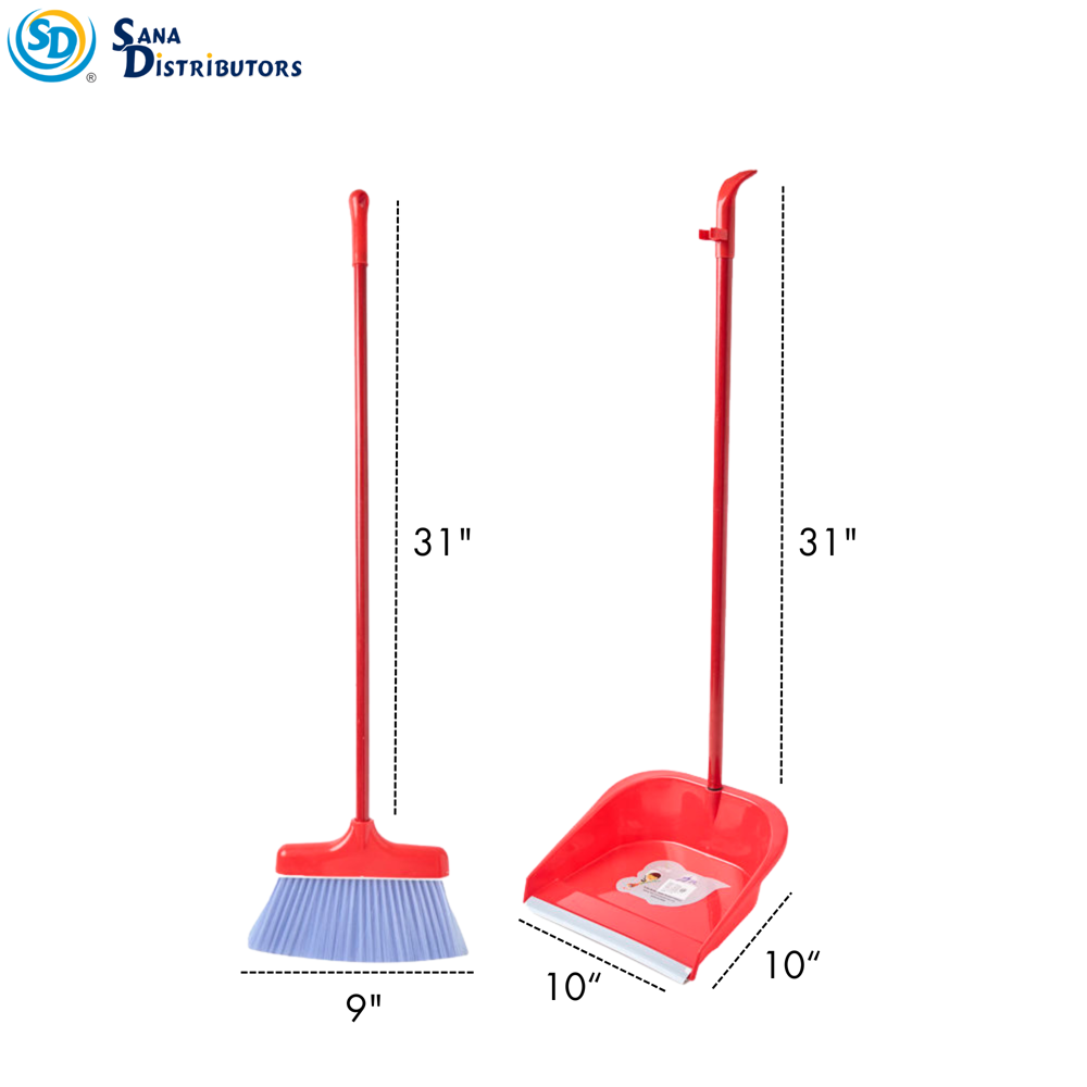 Plastic Broom with Dustpan
