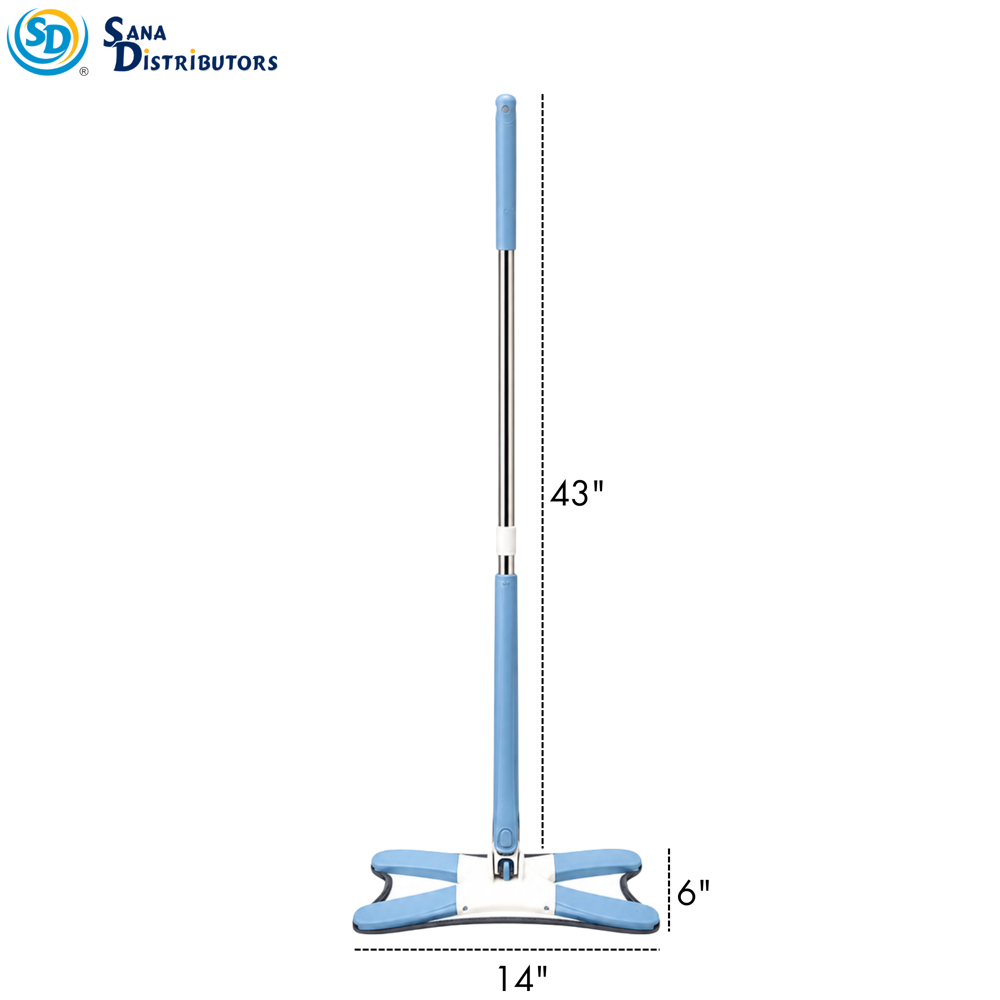 Flat Mop - Microfibre Head & Steel Handle 43"