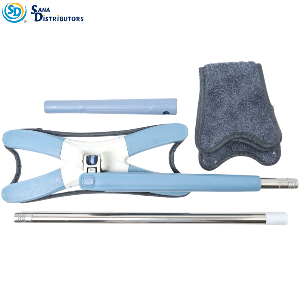 Flat Mop - Microfibre Head & Steel Handle 43"