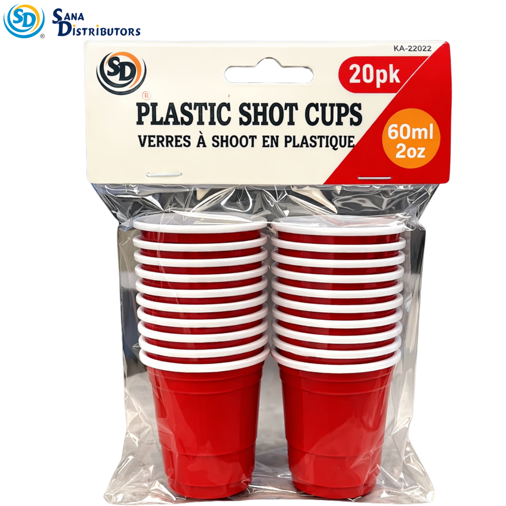 Plastic Shot Cups 2 oz 20pcs 2"