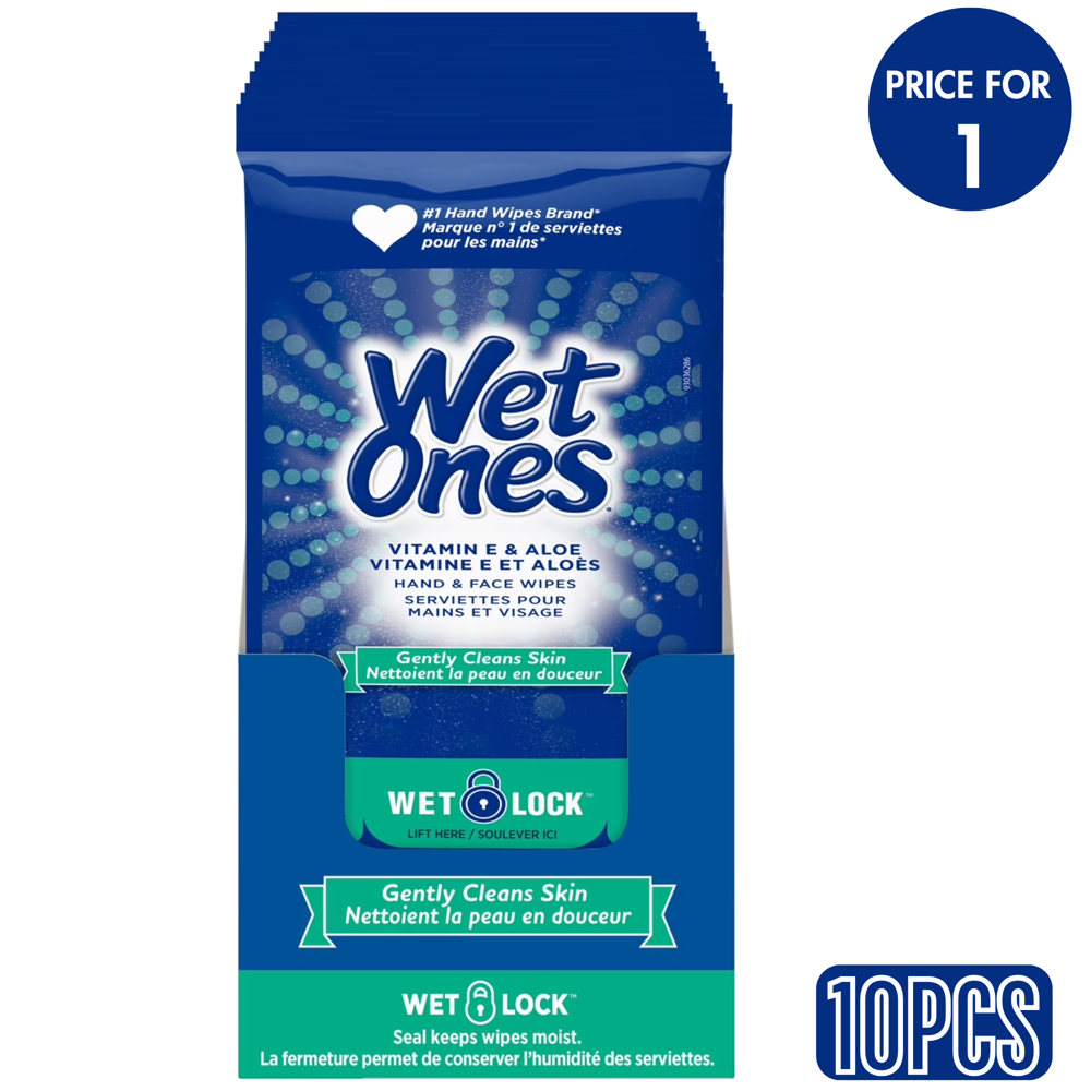 Wet Ones Vit.e & Aloe Face & Hand Wipes ($19.99 for 10pcs)