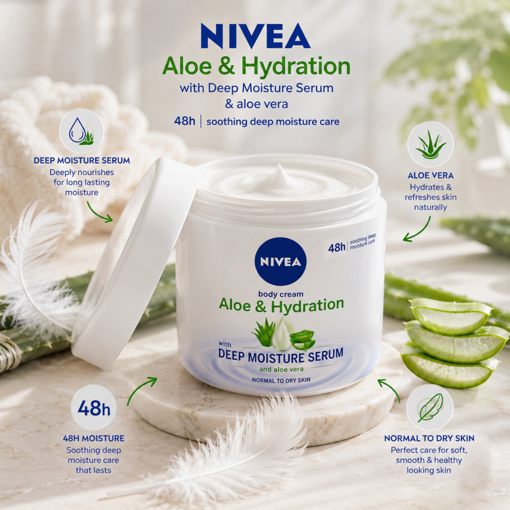 Nivea Bodycream Aloe & Hydration 400 mL [exp:12/27]