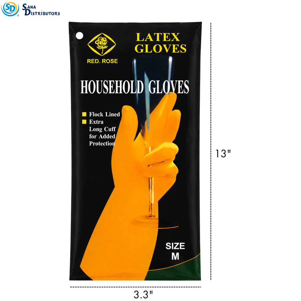 Kitchen Gloves - Orange 'M' ($13.08 for 12pcs)