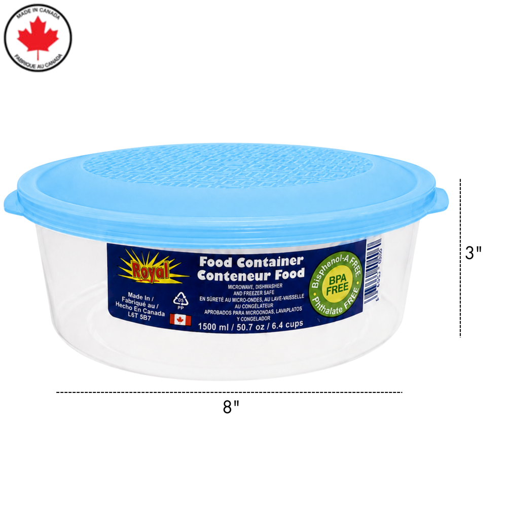 Royal Plastic Food Container Round 1500 mL ka-15940