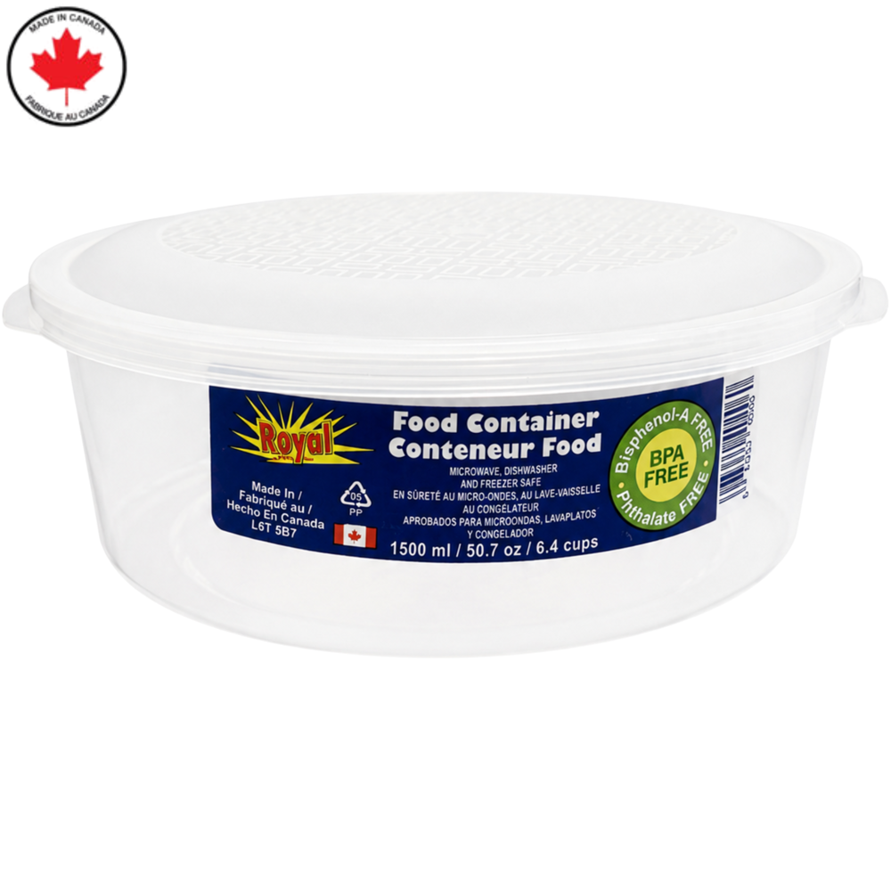Royal Plastic Food Container Round 1500 mL ka-15940