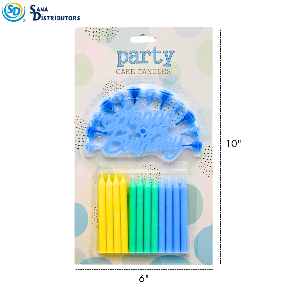 Birthday Candles - Blue & Pink 10"x6"