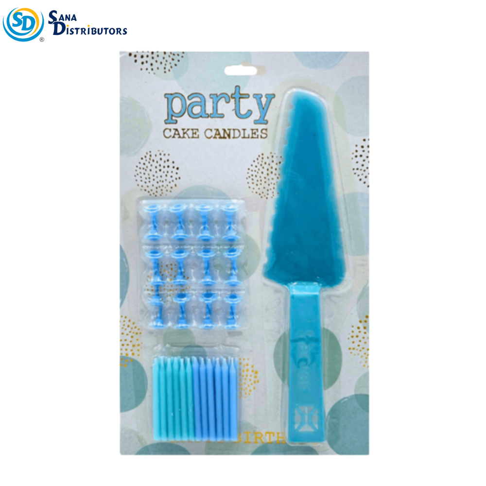 Birthday Candles & Serving Spoon - Pink & Blue 9"