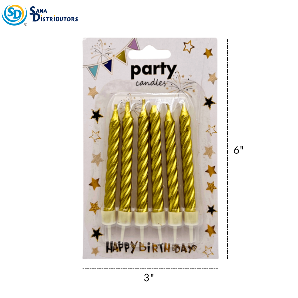 Birthday Candles - Spiral - Gold & Silver 6"x3"