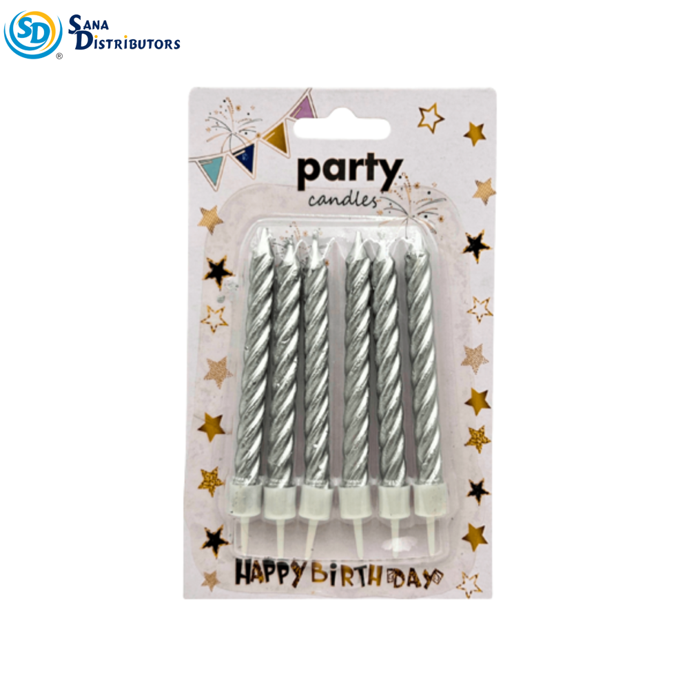 Birthday Candles - Spiral - Gold & Silver 6"x3"