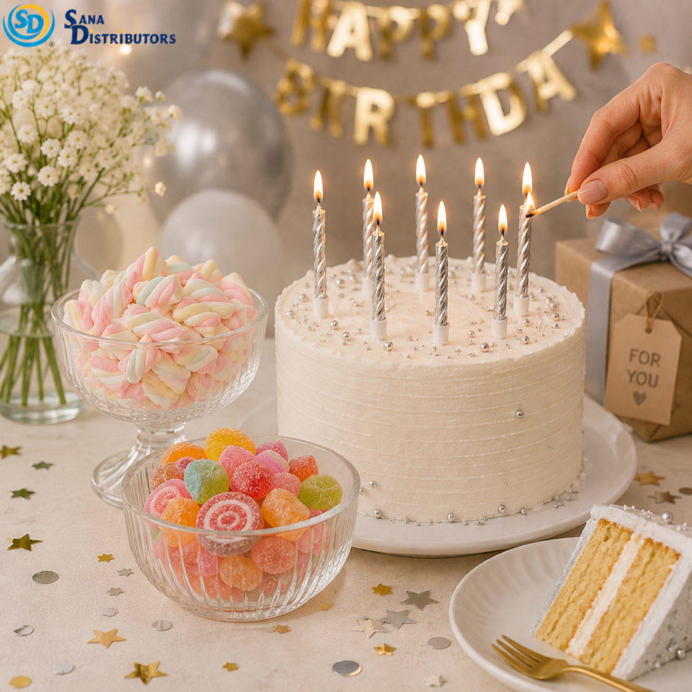 Birthday Candles - Spiral - Gold & Silver 6"x3"