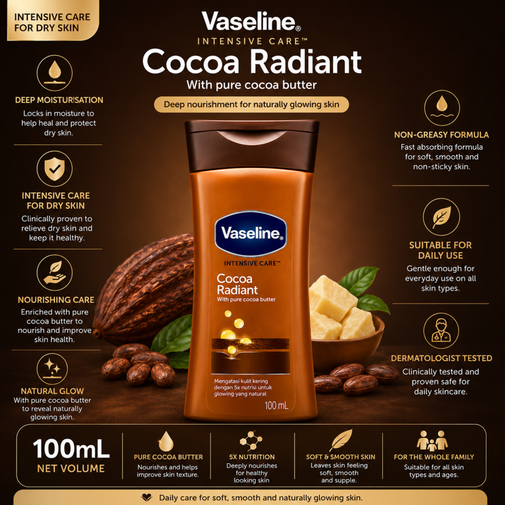 Vaseline Lotion Cocoa Radiant 100 mL [exp:11/27]