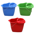Plastic Mop Bucket W/ Wringer & Wheels 10.5"x15.5"