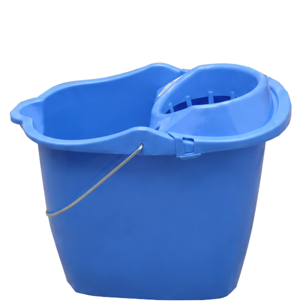 Plastic Mop Bucket W/ Wringer & Wheels 10.5"x15.5"