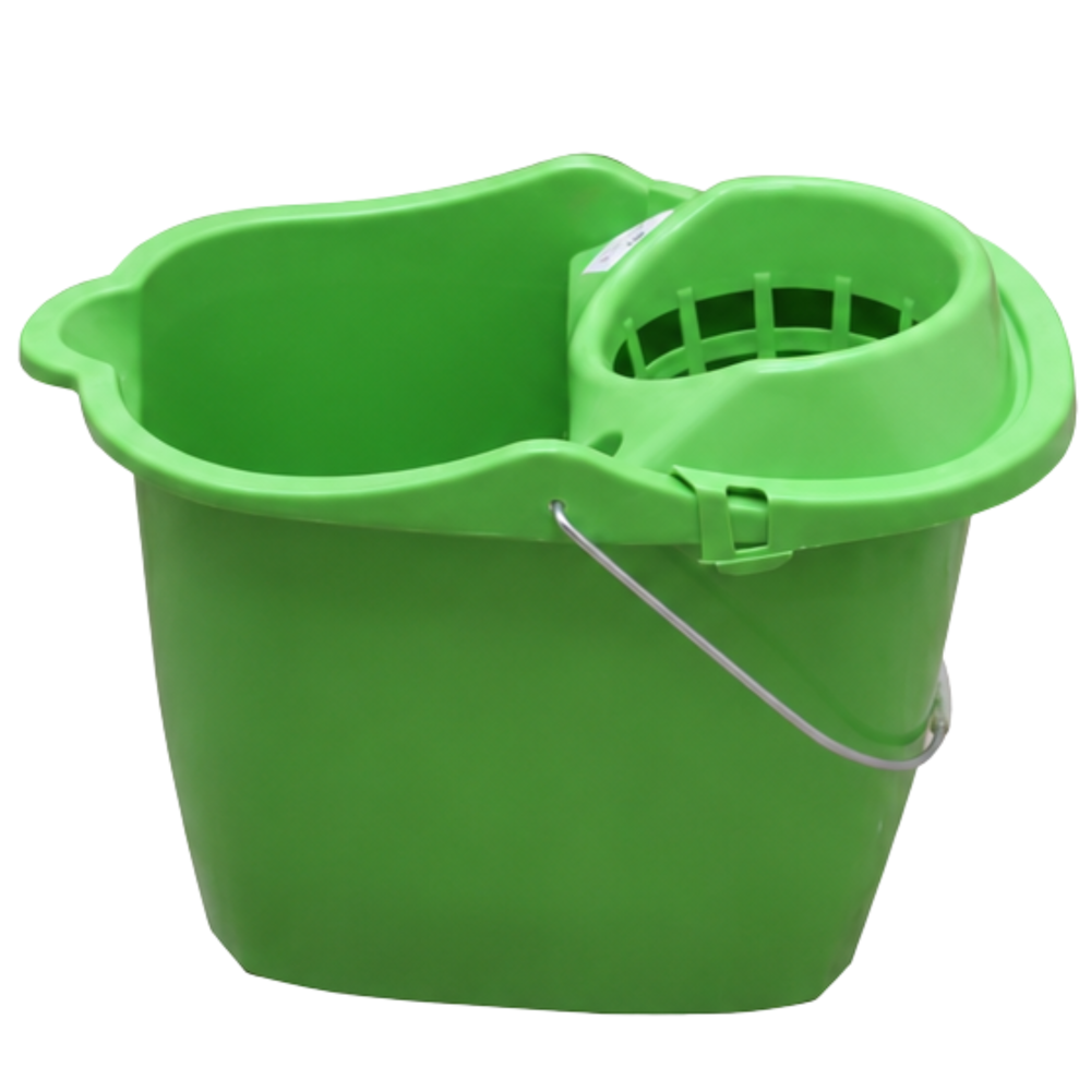 Plastic Mop Bucket W/ Wringer & Wheels 10.5"x15.5"