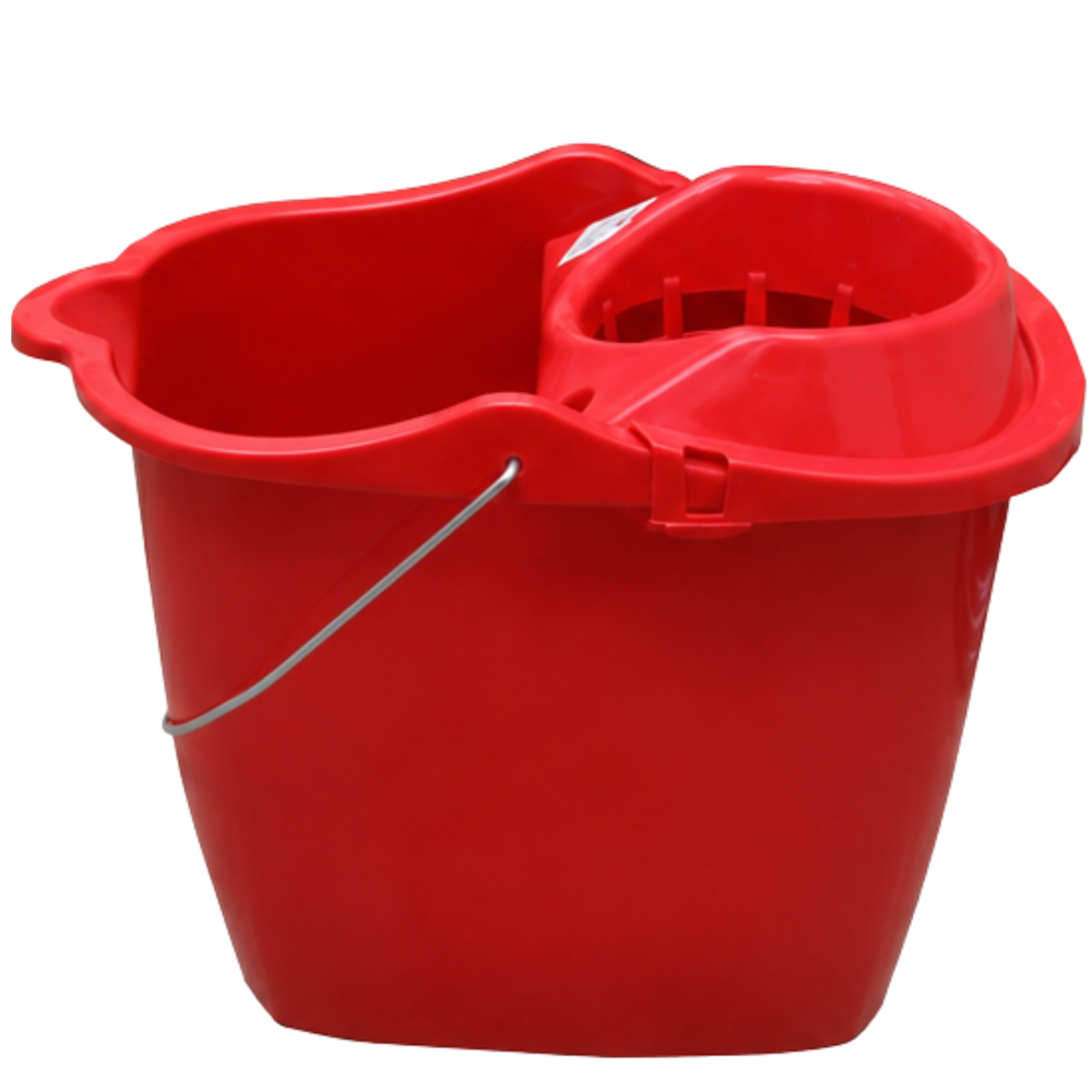 Plastic Mop Bucket W/ Wringer & Wheels 10.5"x15.5"