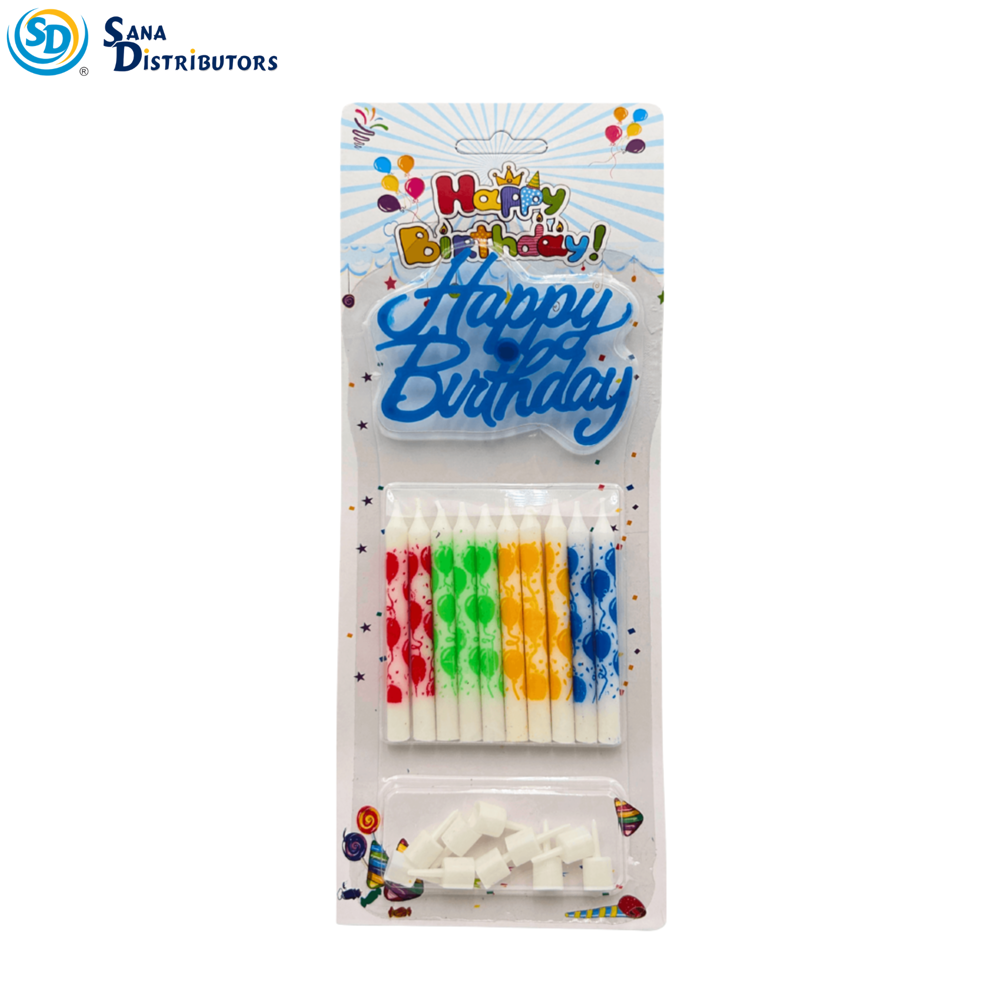 Happy Birthday Candle Set - Assorted 11"x4"