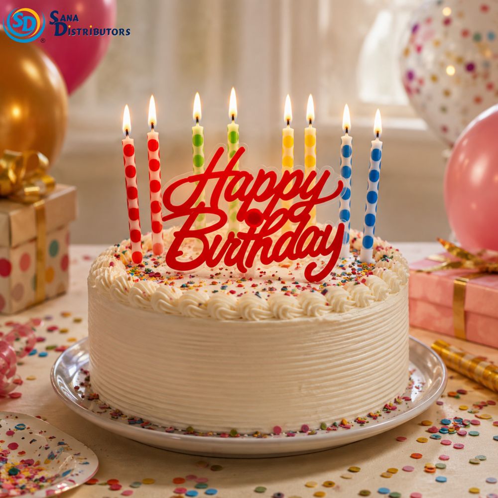 Happy Birthday Candle Set - Assorted 11"x4"