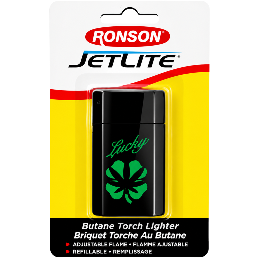 Ronson Jetlite Torch Lighter - Cannabis Design