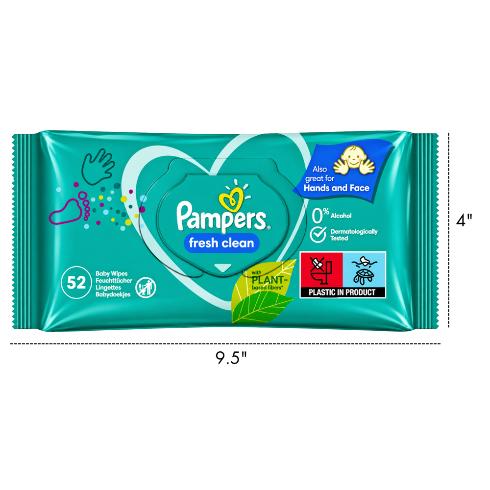 Pampers Baby Wipes Fresh Clean 52pcs [exp:04/28]