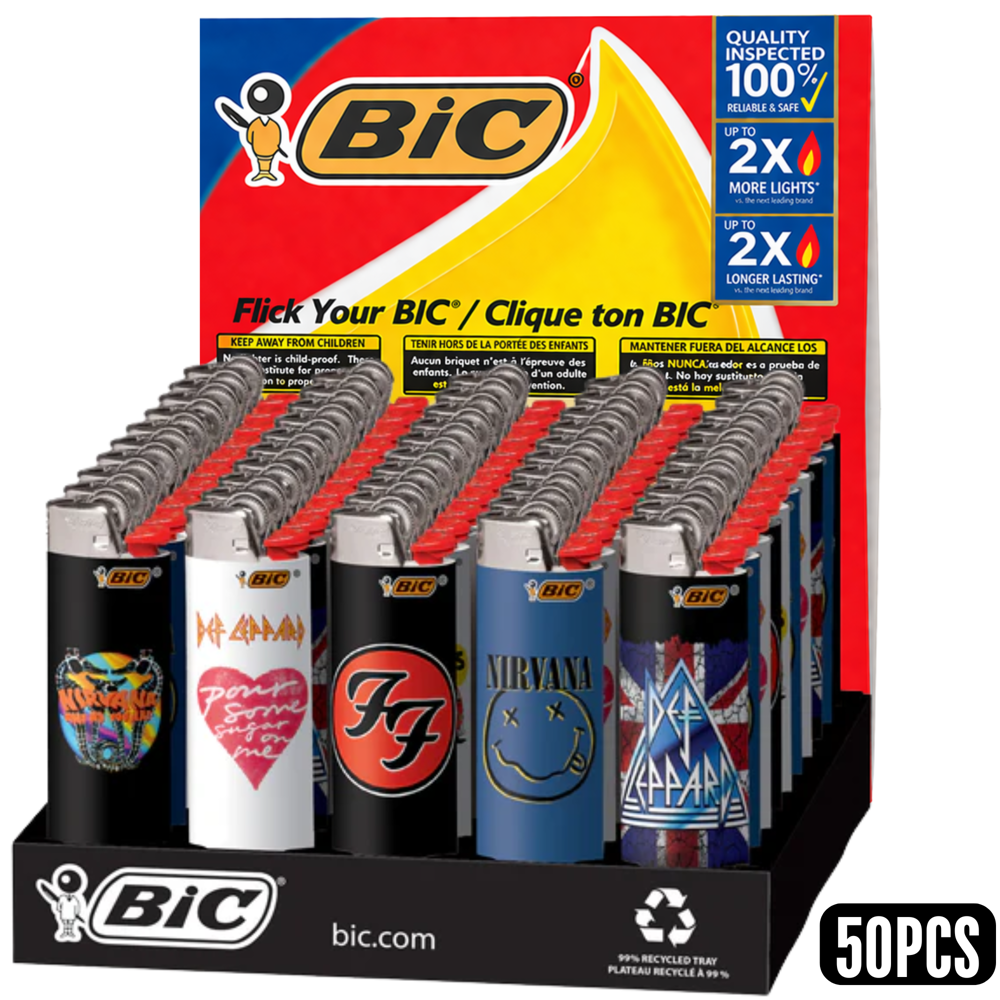 Bic Lighter Large - Rock Bands 50pcs