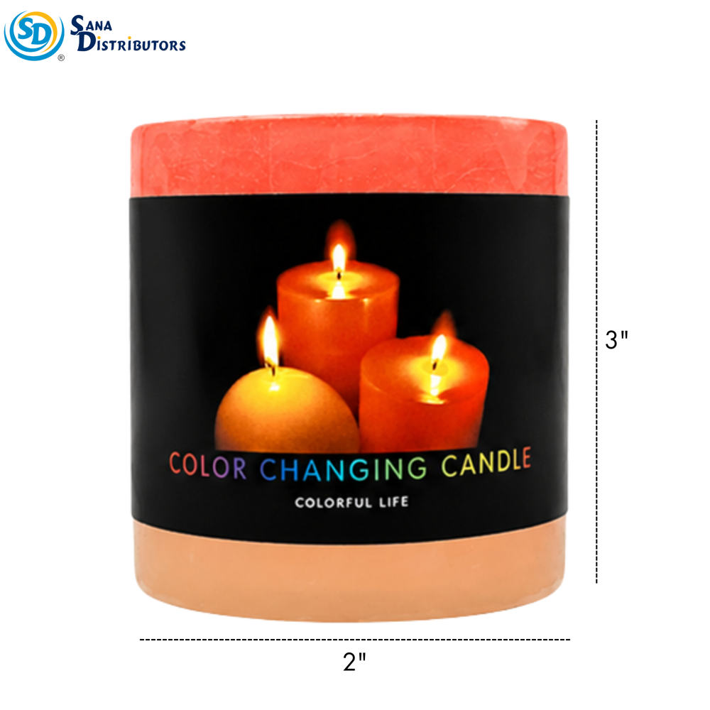 3 Color LED Candle 3"x2"