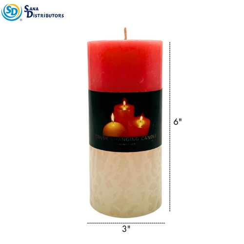 3 Color LED Candle 6"x3"