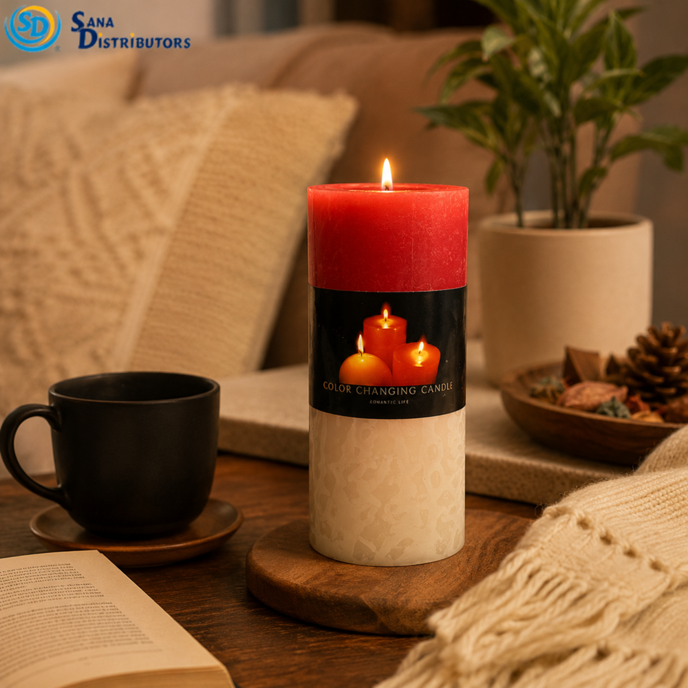 3 Color LED Candle 6"x3"