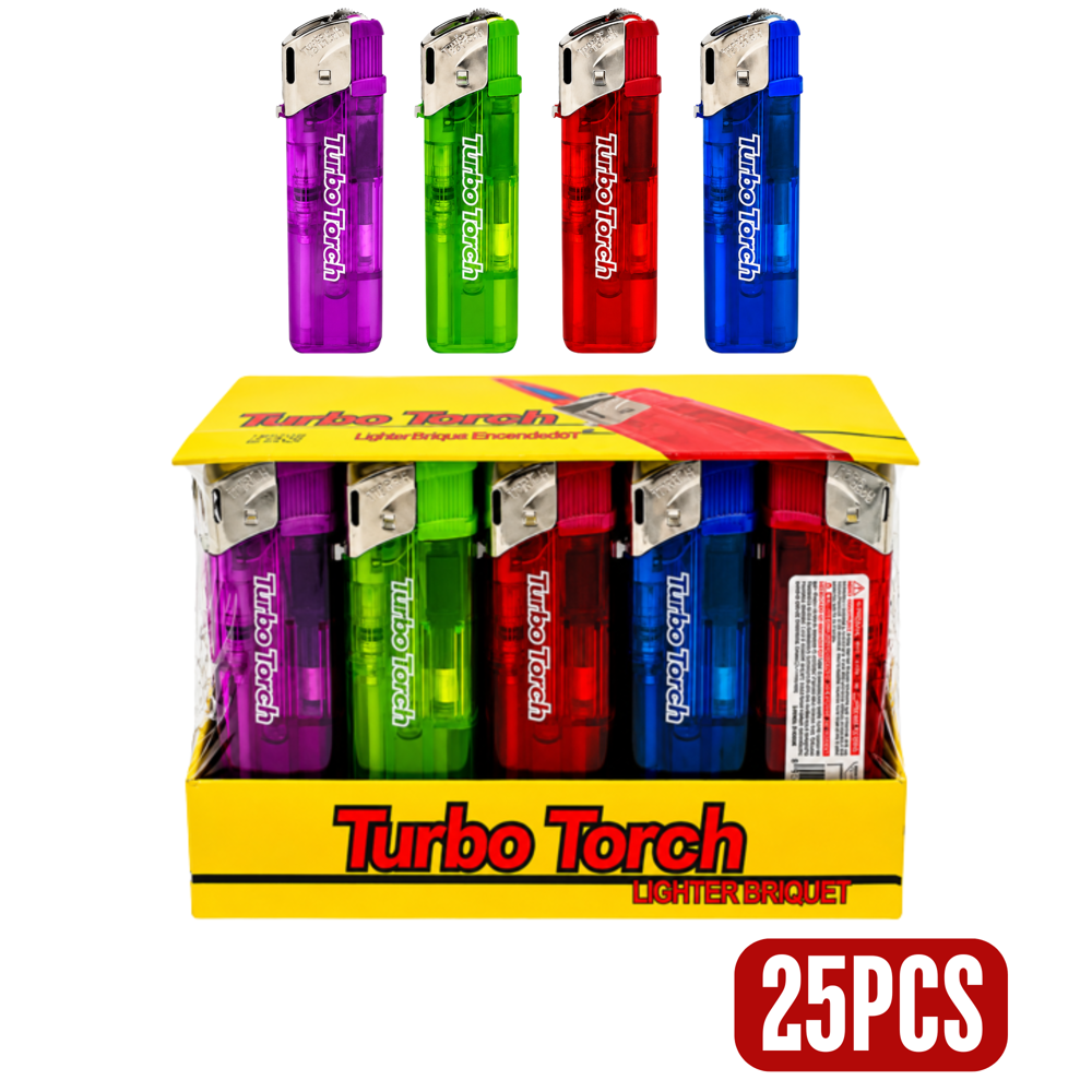 Turbo Torch Lighters - Transparent 25pcs ($0.59 per Unit)