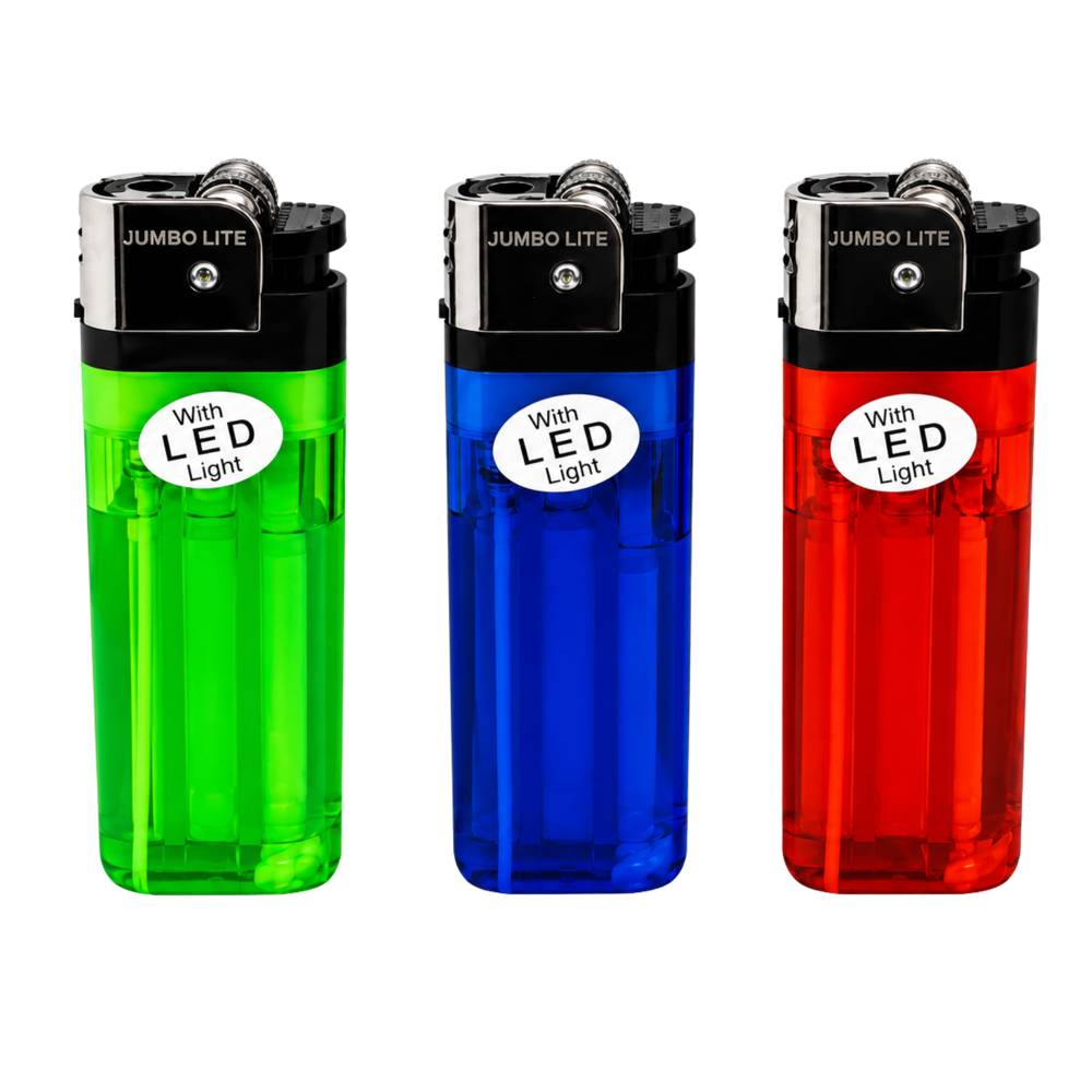 Jumbo Lite Lighters W/ LED Light 18pcs ($2.99 per Unit)