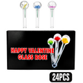 Happy Valentine Glass Rose Pipe 4.25"x1" -0.7mm ($14.16 for 24pcs)