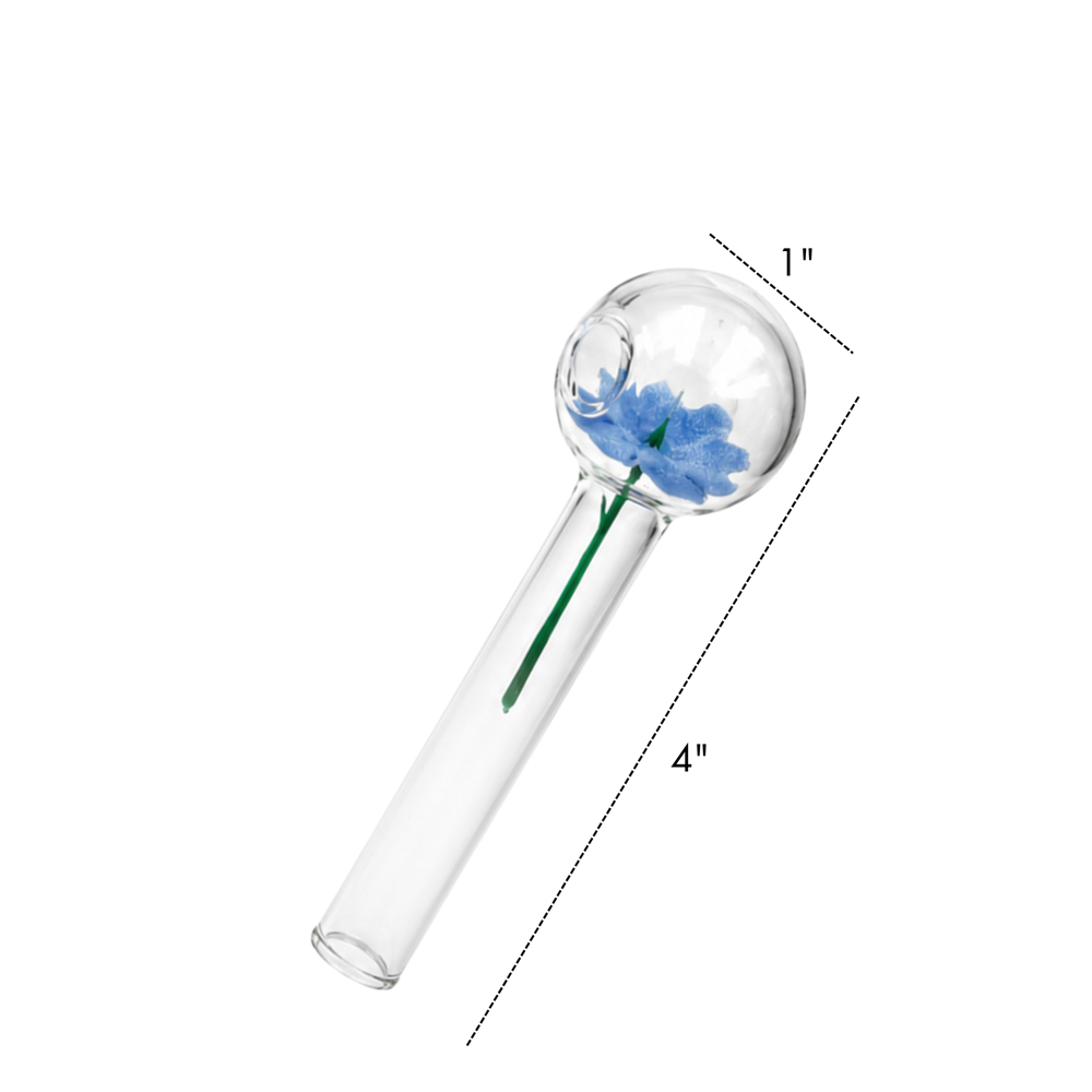Happy Valentine Glass Rose Pipe 4.25"x1" -0.7mm ($14.16 for 24pcs)