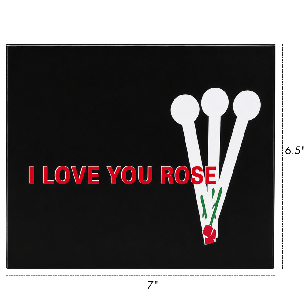 I Love You Glass Rose Pipe 6.25"x1" ($11.76 for 24pcs)