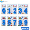 Birthday Candle - Glitter Digits - Blue #0-9 5"x3"