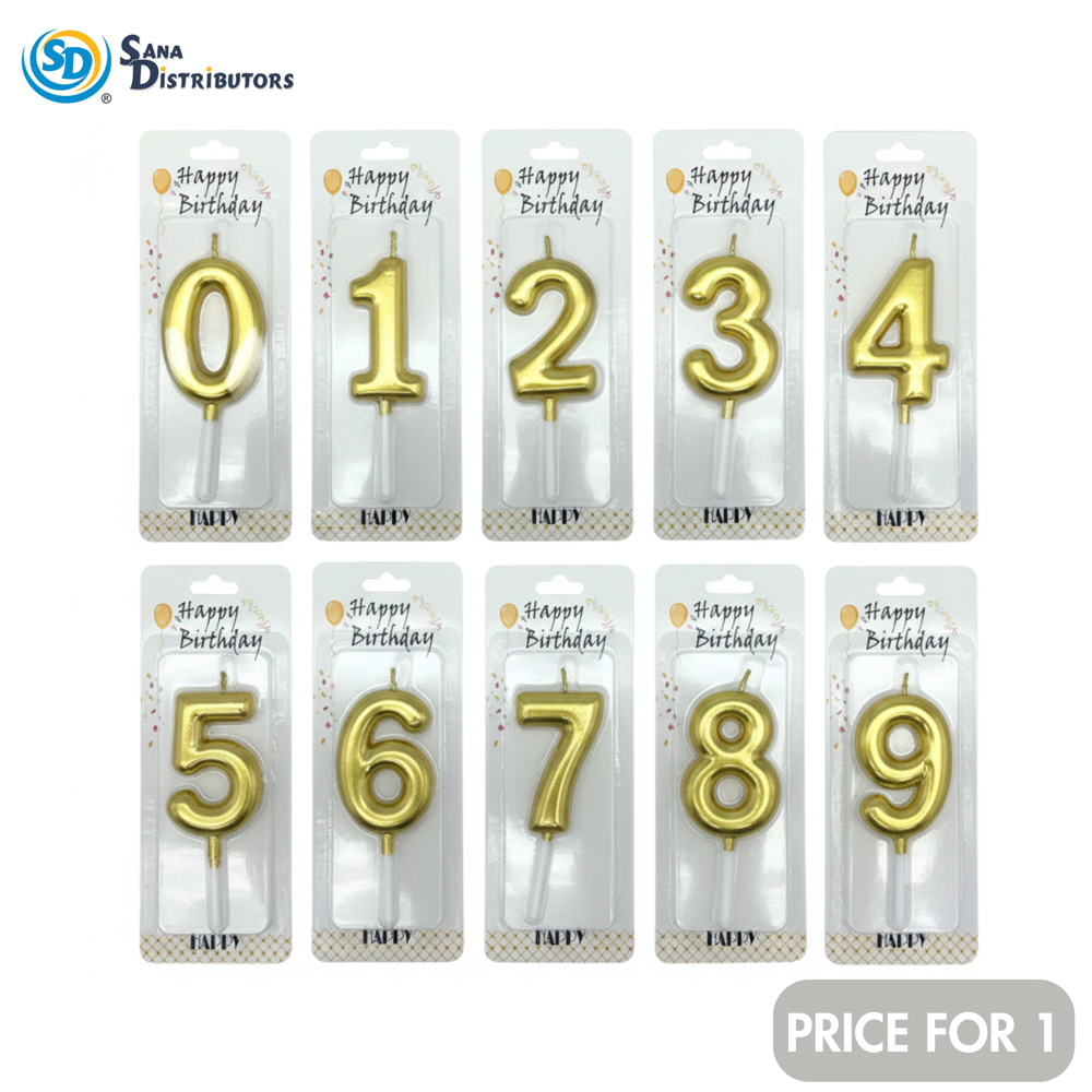 Birthday Candle Digit 0-9 6.5"x2.5"